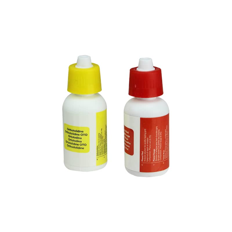 Set of 2 Test Kit Refill Bottles for Swimming Pools