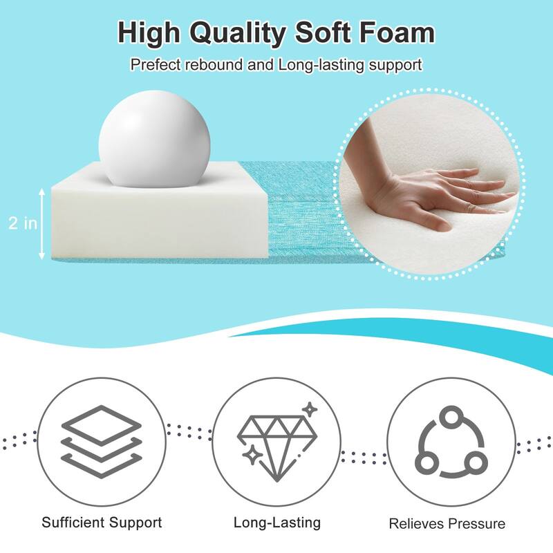 Aoodor Outdoor Dining Chair Cushions Set of 2, Waterproof Patio Furniture Seat Cushions, 18 x 19 inch