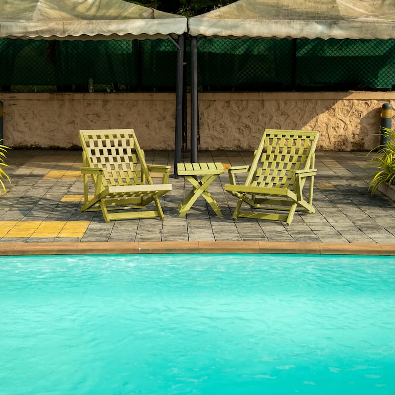 Aspen Fully Assembled All-Weather HDPE Outdoor Folding Lounge Chair with Removable Cushion