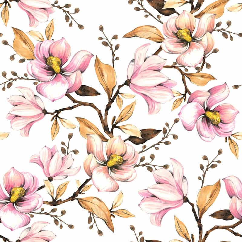 Pink Spring Flowers Wallpaper - Bed Bath & Beyond - 35647276