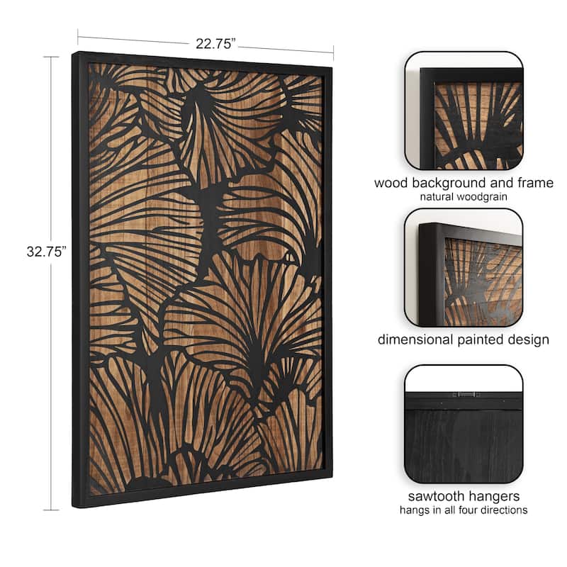 Kate and Laurel Sago Decorative Wood Art Plaque