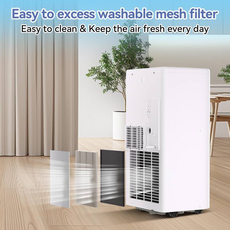8000/10000 BTU 3-in-1 Portable Air Conditioner with Dehumidifier & Fan, Quiet AC for Bedroom with Remote,Window Kit