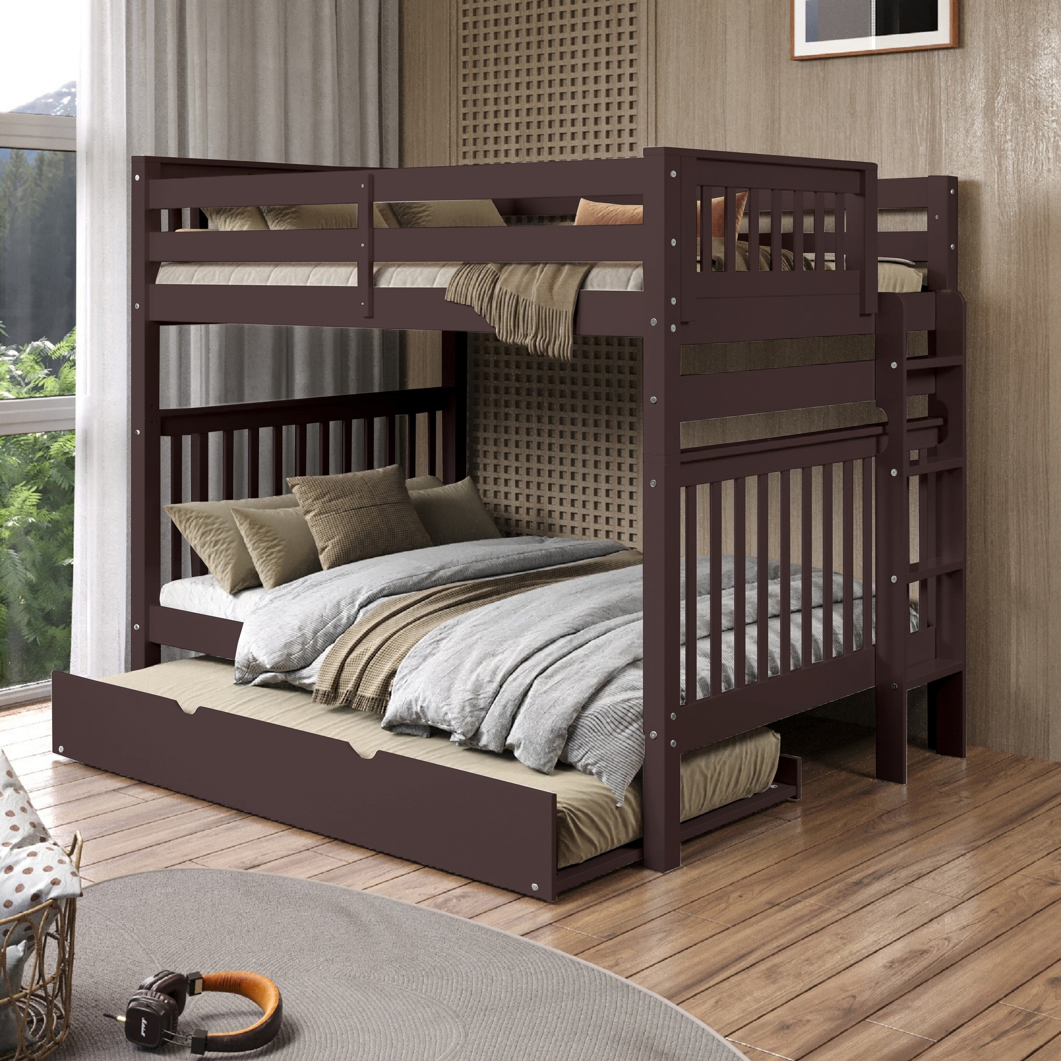 Taylor & Olive Trillium Full over Full Bunk Bed, Twin Trundle