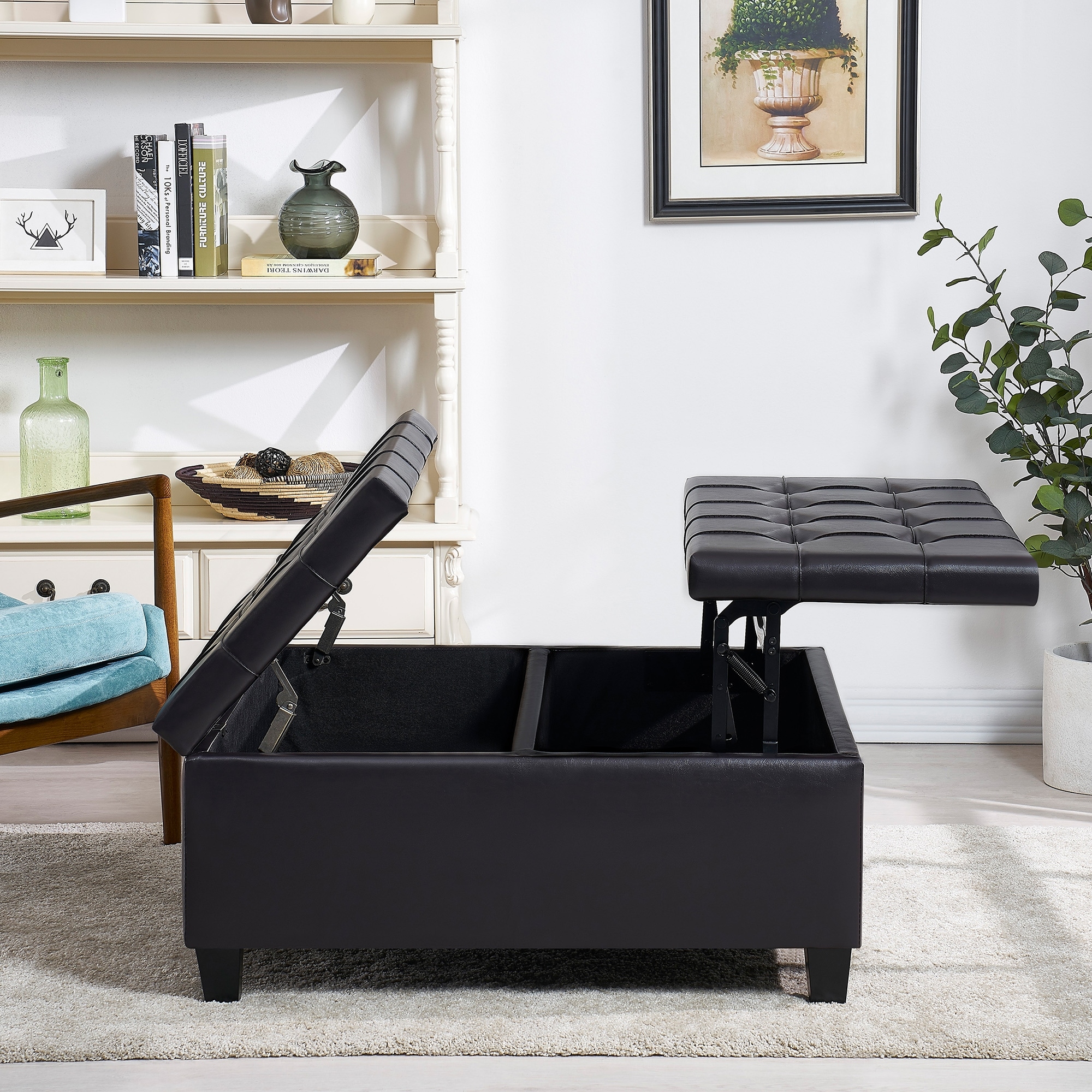 Faux leather deals storage ottoman