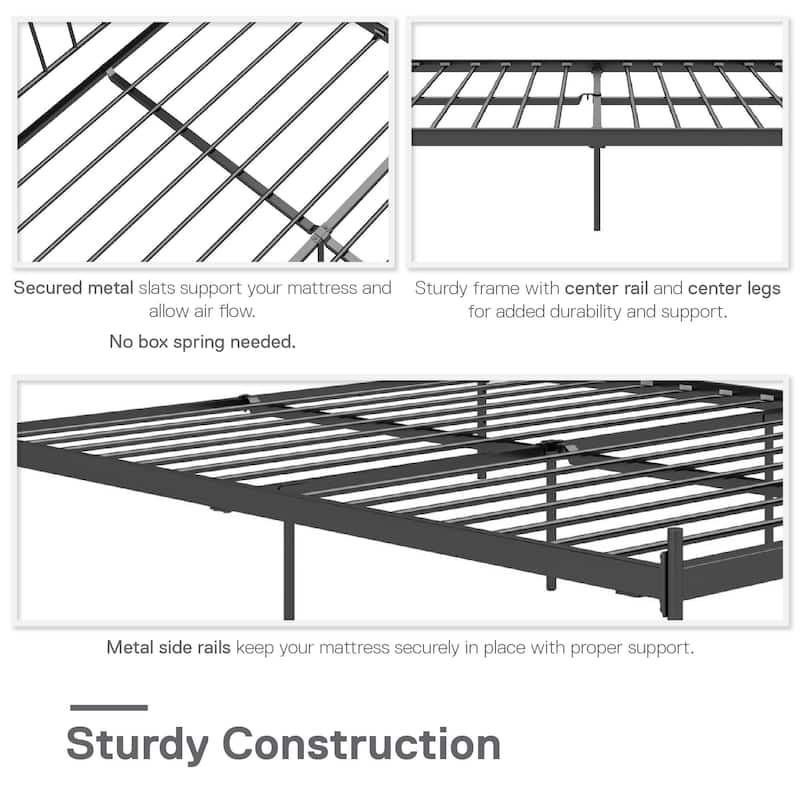 RealRooms Ares Adjustable Height Metal Bed Frame