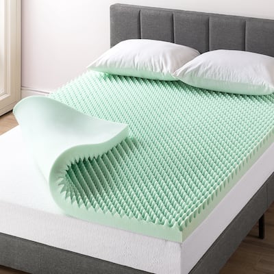 3 Inch Egg Crate Memory Foam Mattress Topper with Calming Aloe Infusion