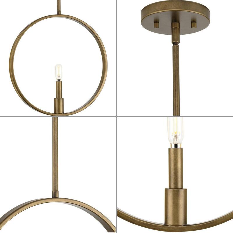 Breckenridge Collection One-Light Aged Bronze Rustic Farmhouse Pendant - 15 in x 1.37 in x 15.5 in