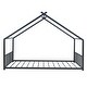 preview thumbnail 8 of 7, Full Size Montessori Floor Bed for Kids Bedroom, Floor Bed with Slats & Roof Design, Space Saving & No Box Spring Needed, Pink