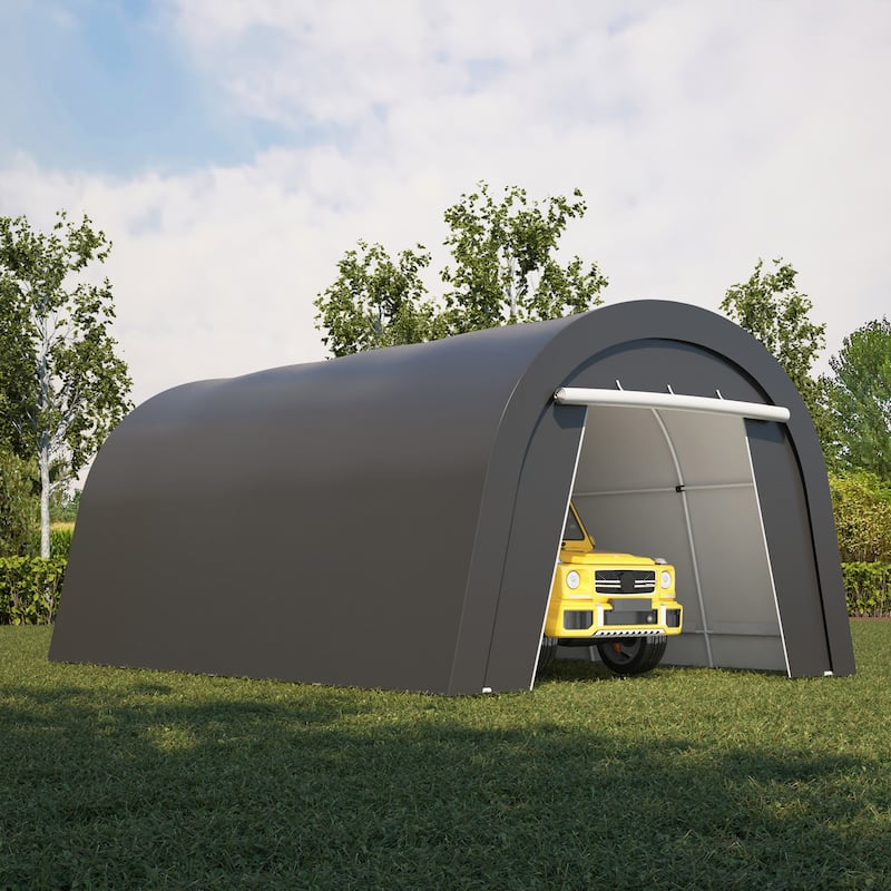 10' x 20'Portable Domed Carport with 2 Roll-up Doors