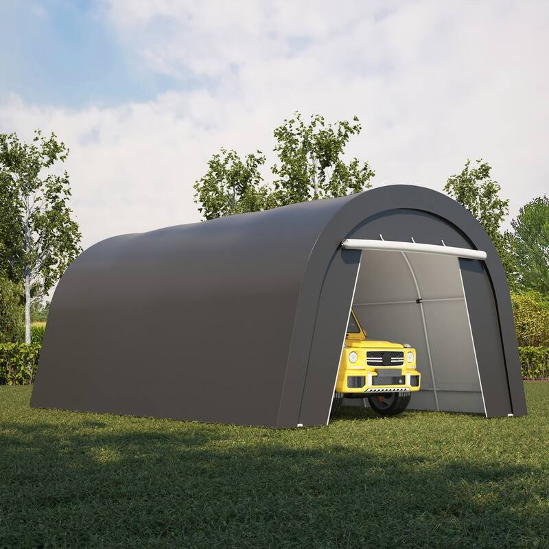 12' x 25'Portable Domed Carport with 2 Roll-up Doors