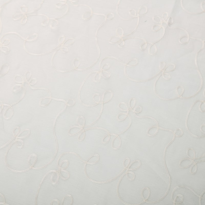 Superior Bohemian Floral Scroll Sheer Curtain Set with 2 Panels