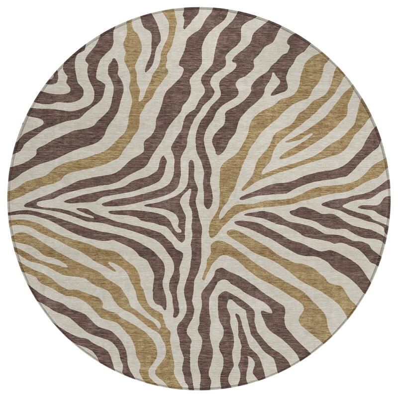Machine Washable Indoor/ Outdoor Modern Prints Chantille Rug