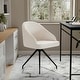 preview thumbnail 5 of 75, Martha Stewart Upholstered Stationary Swivel Home Office Chair White Boucle/Oil Rubbed Bronze
