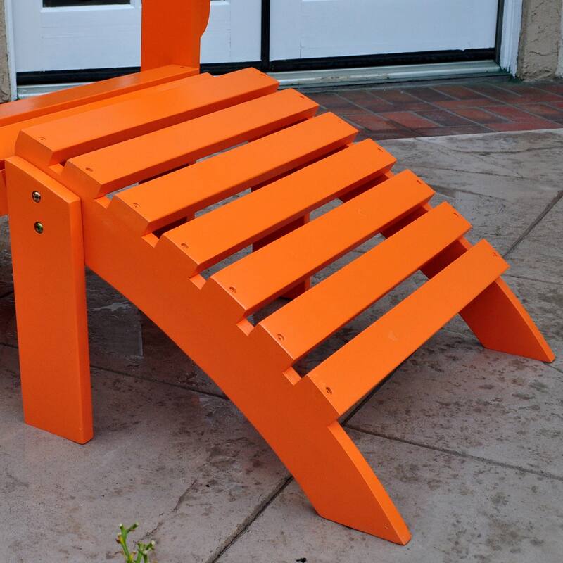 Laguna Wood Outdoor Patio Adirondack Chair Ottoman