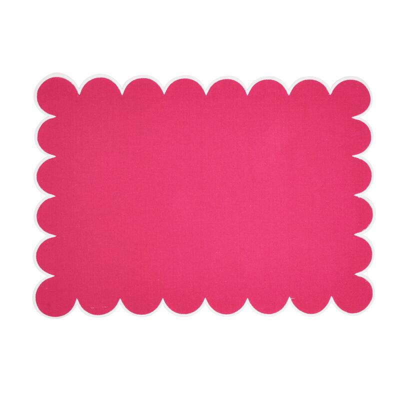 Eco Scallop Border Placemat (Set of 4) - 14"x20" - Fuchsia