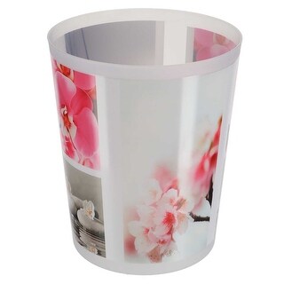 Orchid Printed Trash Can Wastebasket Plastic 4.5-liters-1.2-Gal - 7.8