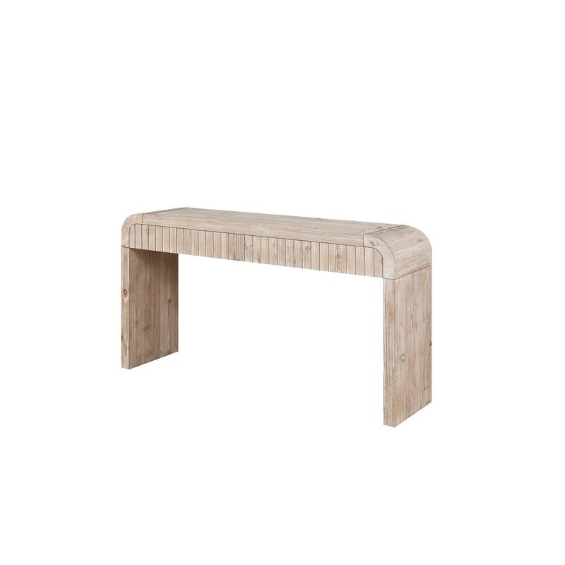 Wood Sofa Table Side Table, Crafted Console Table with Two Drawers, Entryway Accent Table with Hidden Handles