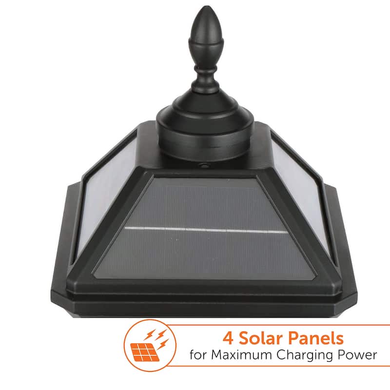 Gama Sonic Imperial Bulb Solar Warm White LED Post Light w/ 3" Fitter