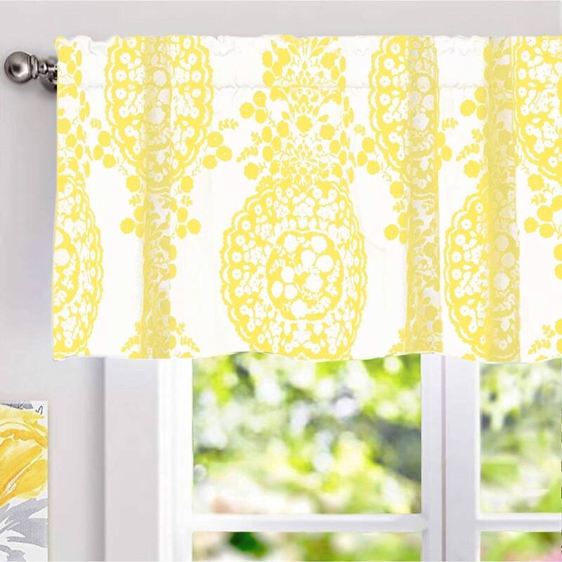 The Curated Nomad Alameda Pastel Damask Printed Classic Window Valance