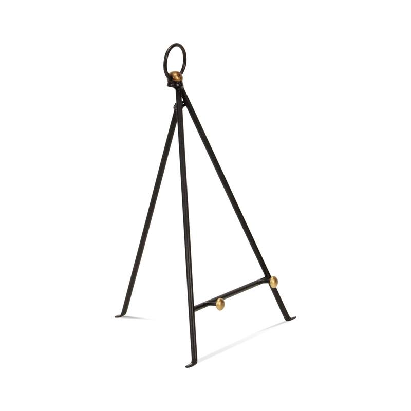Triangular Handcrafted Mini Table Easel - 13" - Black and Gold