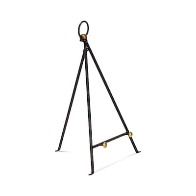 Triangular Handcrafted Mini Table Easel - 13" - Black and Gold