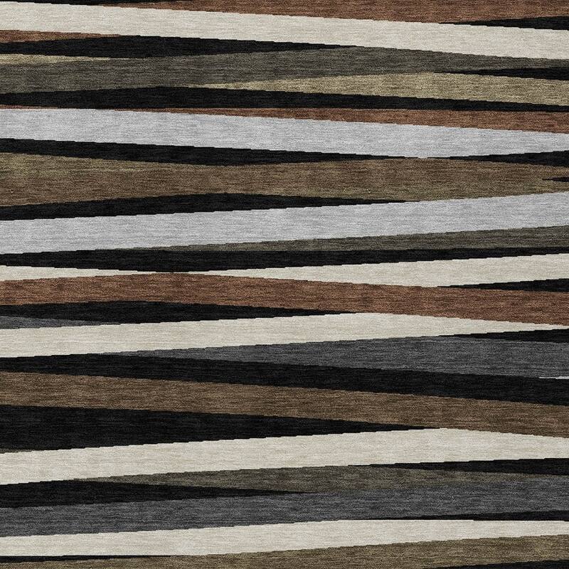 HomeRoots Striped Transitional Rectangle Outdoor Rug
