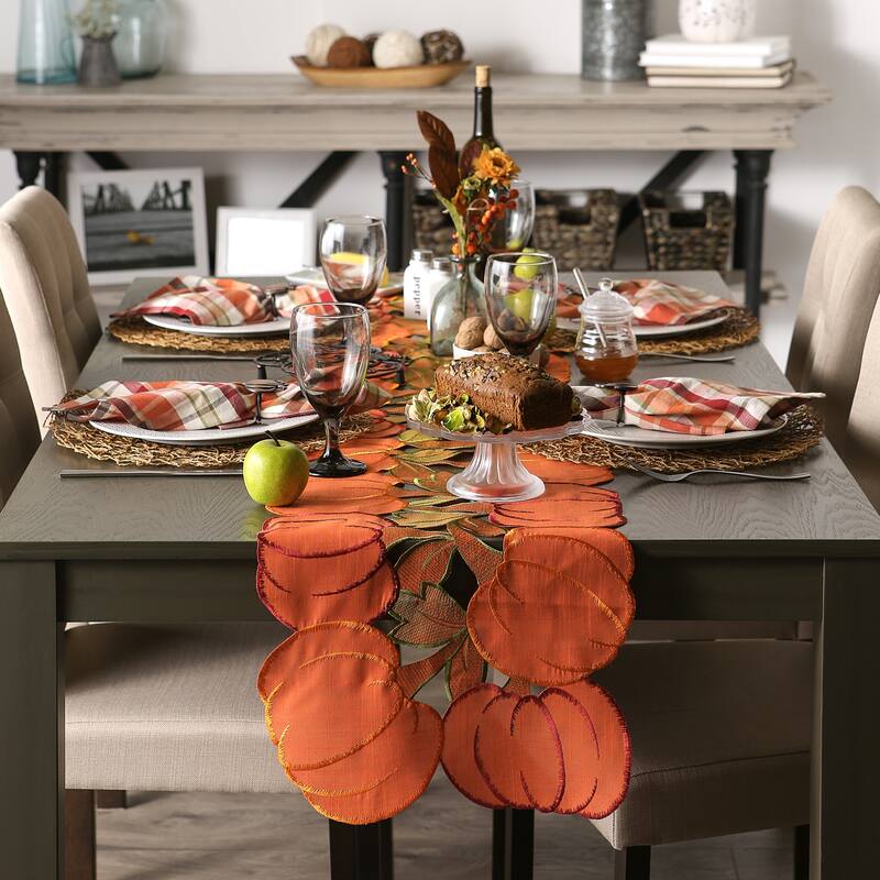 DII Embroidered Table Runner 14x108 inch
