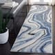 SAFAVIEH Craft Clytie Modern Abstract Marble Pattern Rug - 20' Runner - Blue/Grey