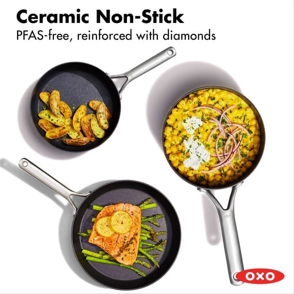 OXO Professional Ceramic NonStick 5Piece Cookware Pots and Pans Set