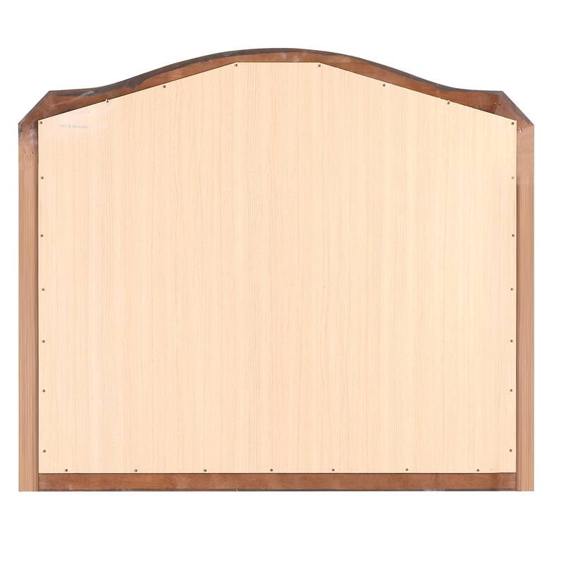 Wooden Arch Framed Dresser Wall Mirror - 42" - Brown