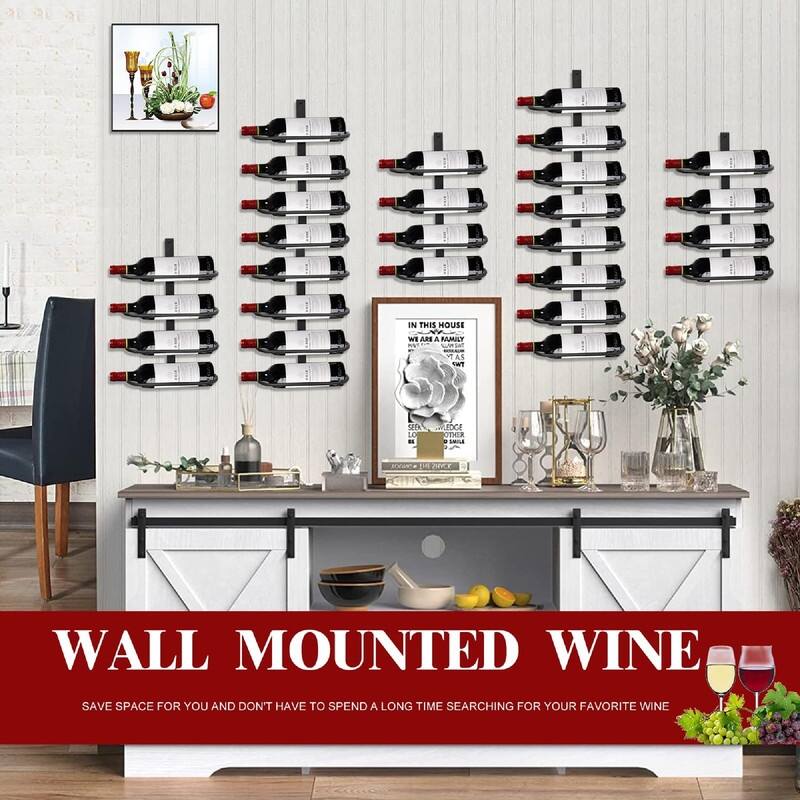 Wine Rack Wall Mounted - 10.2"D x 3.5"W x 16.1"H