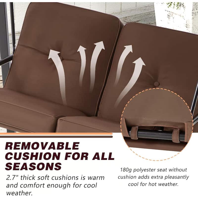 2-Seat Patio Swing Chair, Outdoor Porch Swing Glider