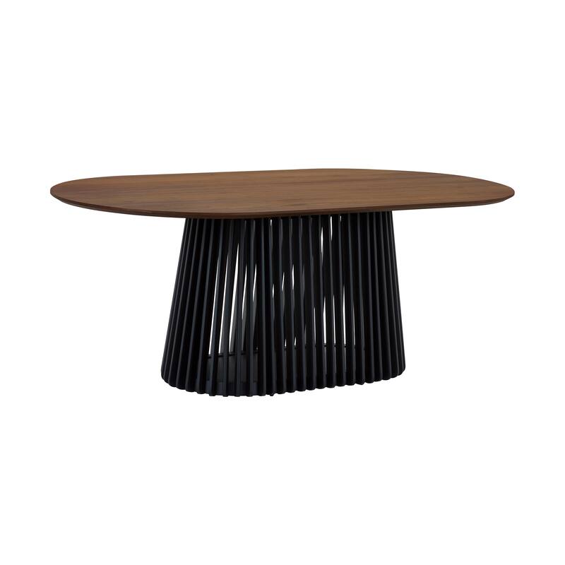 Pasadena Mid-Century Solid Wood Oval 5 Peice Dining Table Set