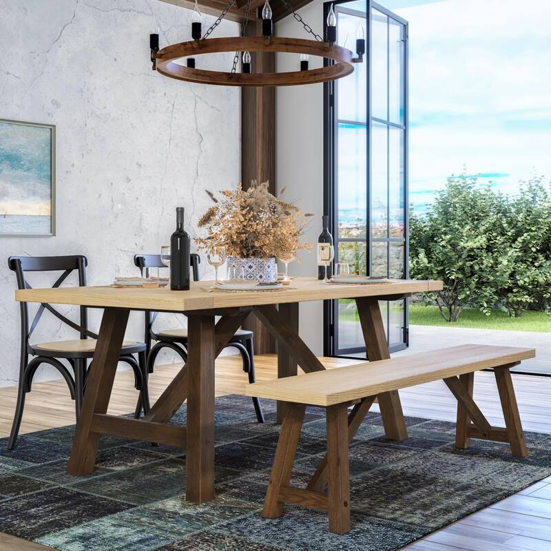 Cascais 72" Rectangular Table with Farmhouse Base