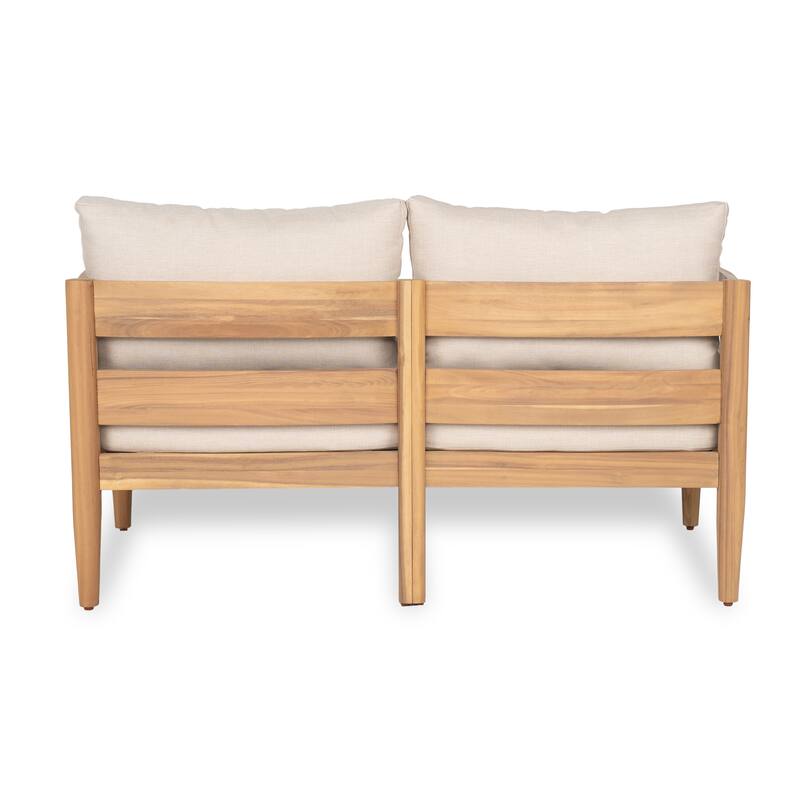 Christopher Knight Home-Ethan Outdoor Acacia Wood Loveseat and Coffee Table Set