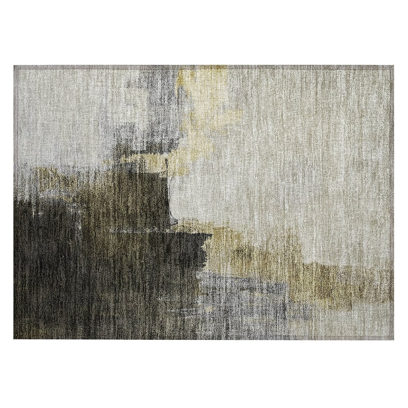 Machine Washable Indoor/ Outdoor Abstract Chantille Rug