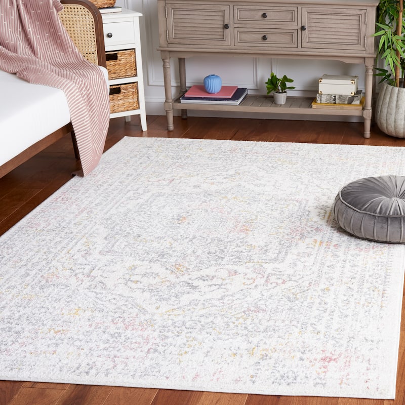SAFAVIEH Layla Deana Shabby Chic Farmhouse Rug - 8' x 10' - Ivory Grey/Pink