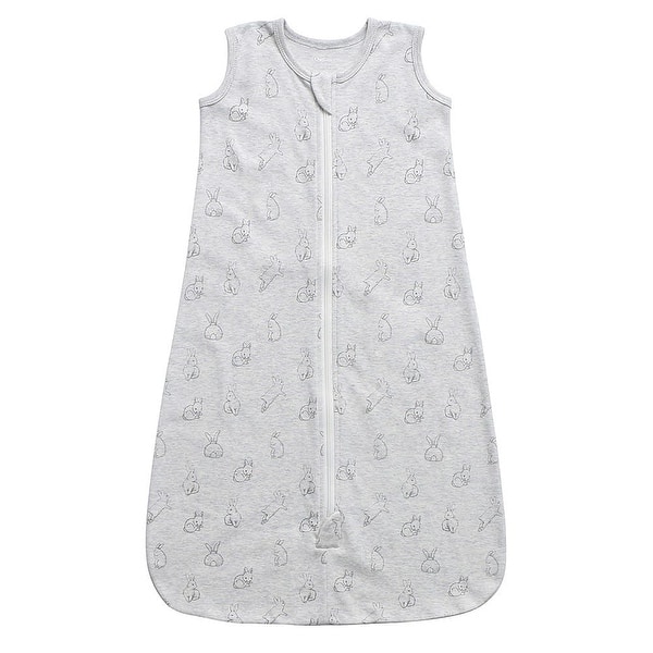 slide 2 of 2, 100% Organic Cotton 0.5tog Sleep Sack - Grey Rabbits 0-12 Months