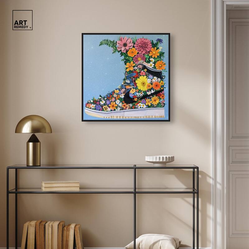 Blooming Floral Sneaker Canvas by Art Remedy