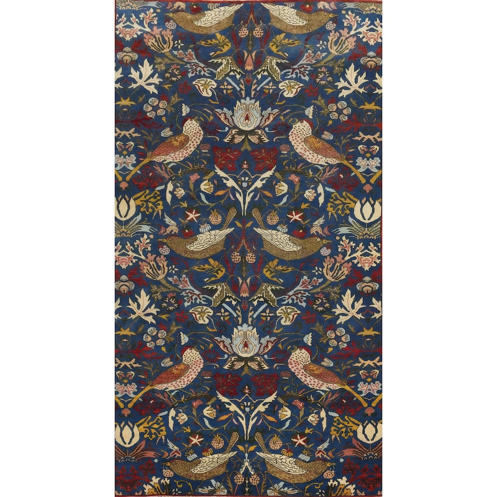 Hand Knotted Oriental 100% Wool Carpet Traditional All-Over Navy Blue & Blues Ziegler Area Rug - 19' 9'' X 9' 11''