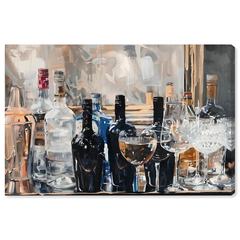 Notoriart Countertop Drinks Gallery Wrapped Bar Cart Art For Men - 54 x 36