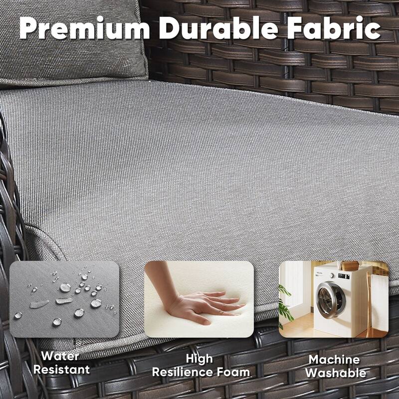 Pocassy Swivel Chairs Cofee Table with Cushion Glider Chair