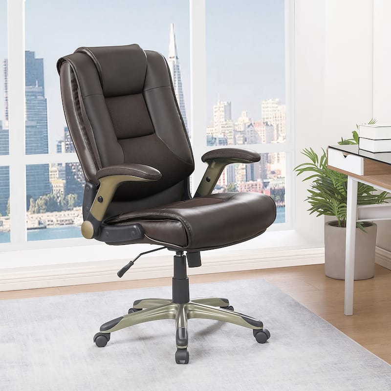 Executive Office Chair in Bonded Leather - Espresso / Cocoa
