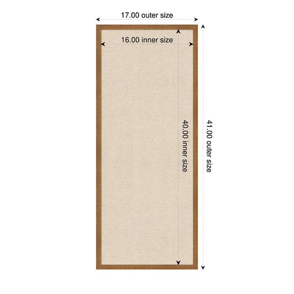 dimension image slide 39 of 91, Amanti Art Framed Fabric Pinboard Natural Linen Printed Bulletin Board