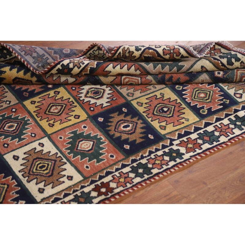 Bakhtiari Persian Vintage Area Rug Hand-knotted Wool Carpet - 3'10"x 7'5"
