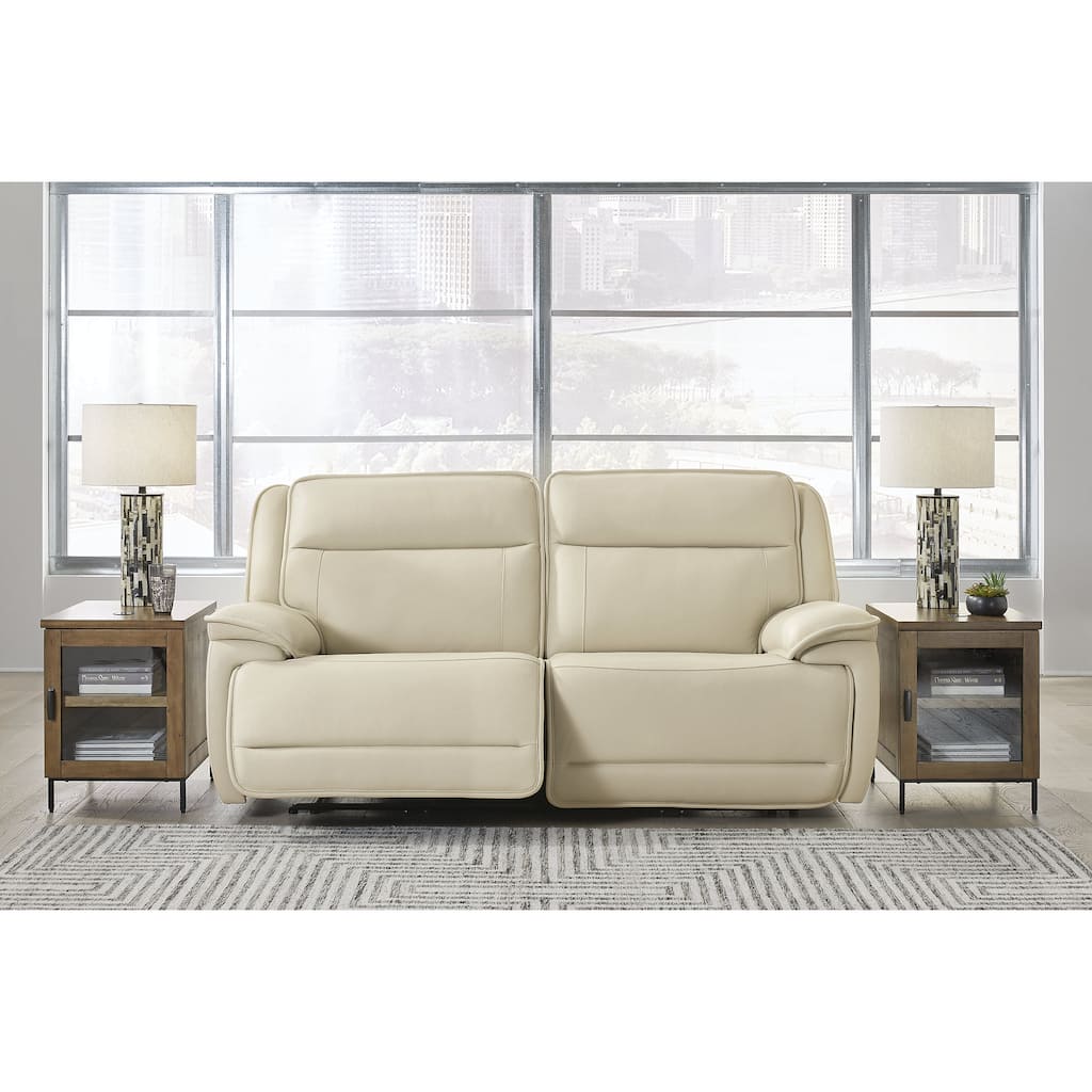 Signature Design by Ashley Double Deal Beige 2-Piece Power Reclining Sectional Loveseat Sectional - 82.75"W x 41"D x 42.5"H