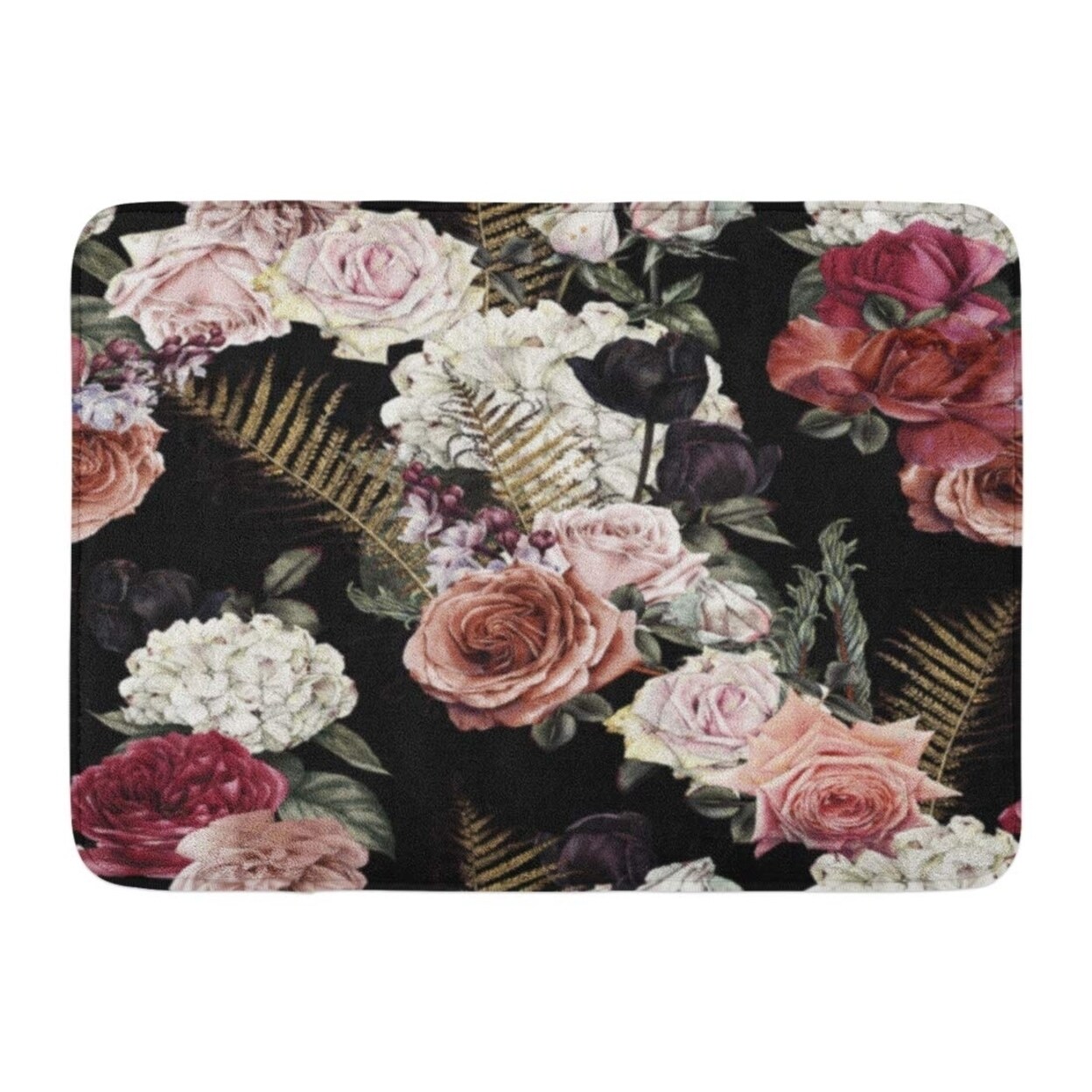 Red Flower Floral Pattern Roses Watercolor Colorful Painting Vintage Peony Doormat Floor Rug Bath Mat 23 6x15 7 Inch Multi On Sale Overstock 31772968