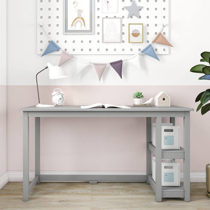 Max and Lily Desk with Bookshelves
