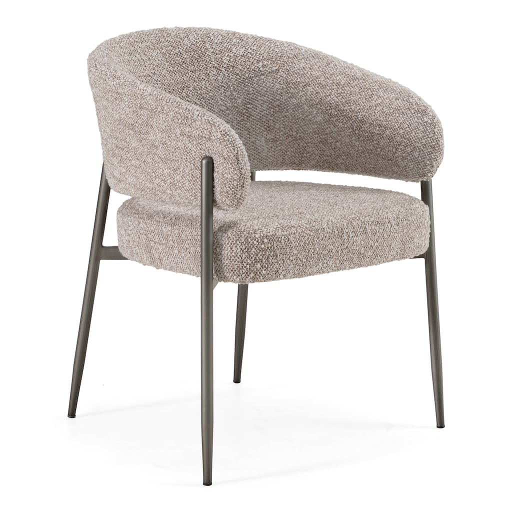 Modrest Thomas Modern Grey Fabric & Pewter Dining Chair