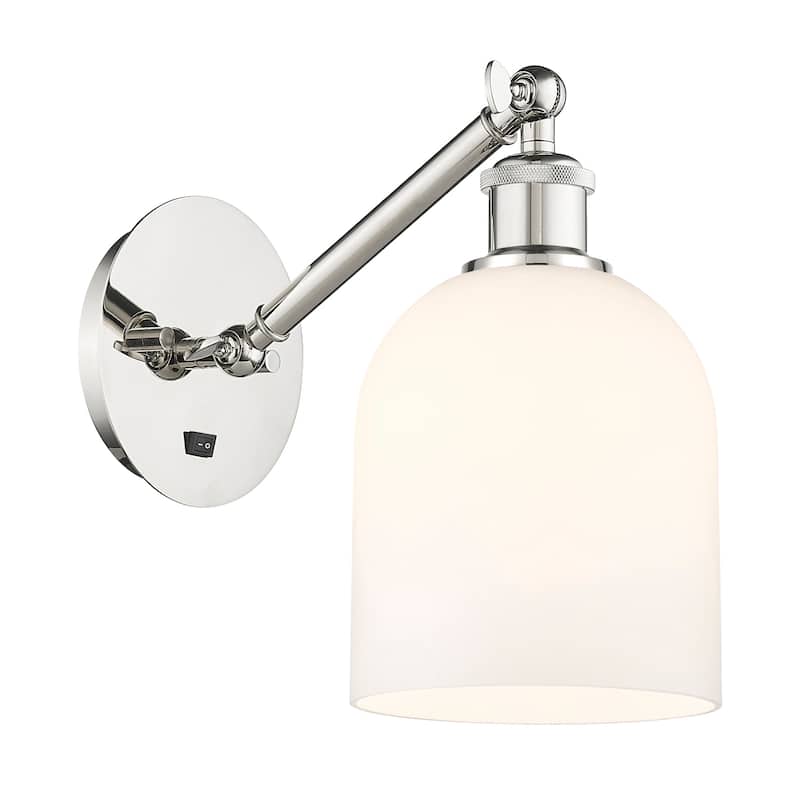 Innovations Lighting 317-1W-10-6 Bella Sconce Bella 10" Tall Wall - Polished Nickel / Gloss White